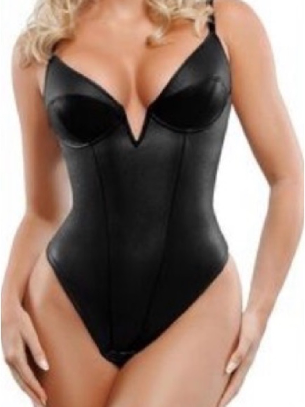 Popilush Black Sculpting One-Piece Bodysuit